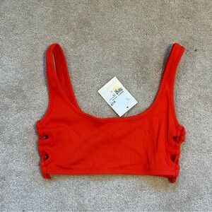 Forever 21 Red Ribbed Bralette
